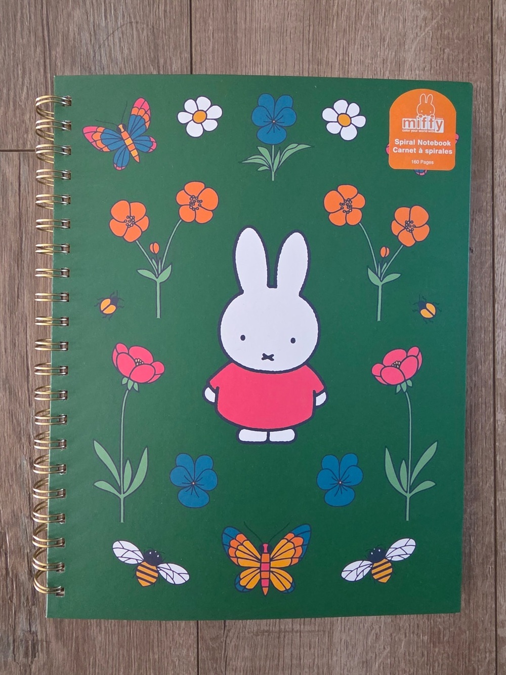 Miffy Spiral 9x11 Notebook Miffy Flowers Pattern Hard Cover 180 Lined Pages NWT✨